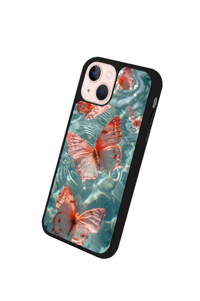 iPhone 14 Plus Uyumlu Kelebek Tasarımlı Glossy Premium Kılıf
