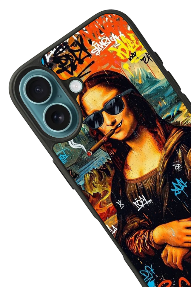 iPhone 16 Uyumlu Monalisa Tasarımlı Glossy Premium Kılıf