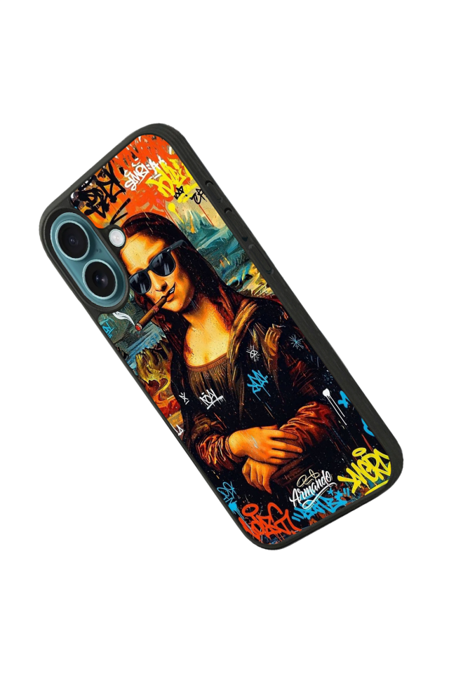 iPhone 16 Uyumlu Monalisa Tasarımlı Glossy Premium Kılıf