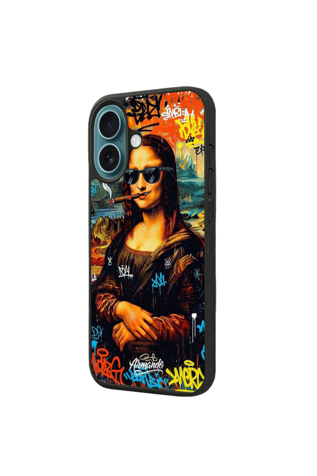 iPhone 16 Uyumlu Monalisa Tasarımlı Glossy Premium Kılıf