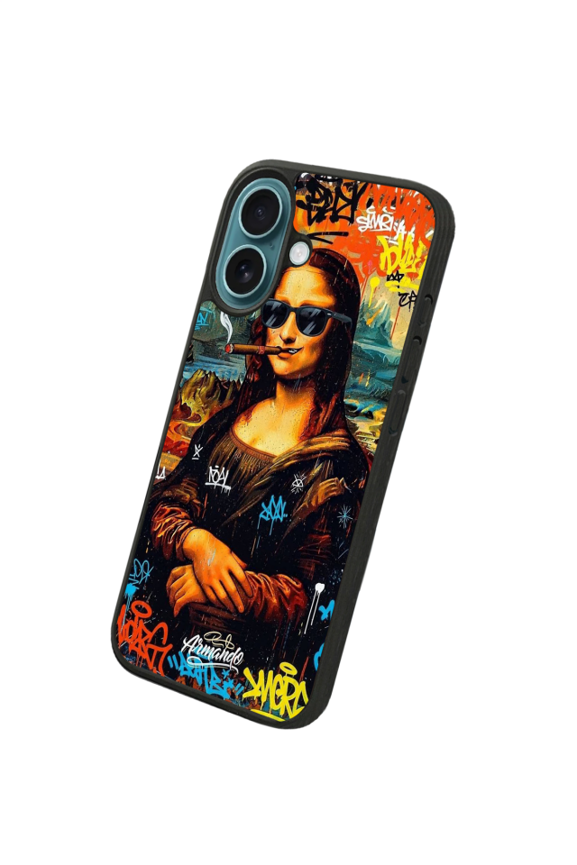 iPhone 16 Uyumlu Monalisa Tasarımlı Glossy Premium Kılıf