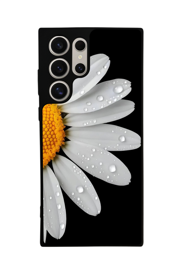 Samsung Galaxy S22 Ultra Uyumlu Papatya Tasarımlı Glossy Premium Kılıf