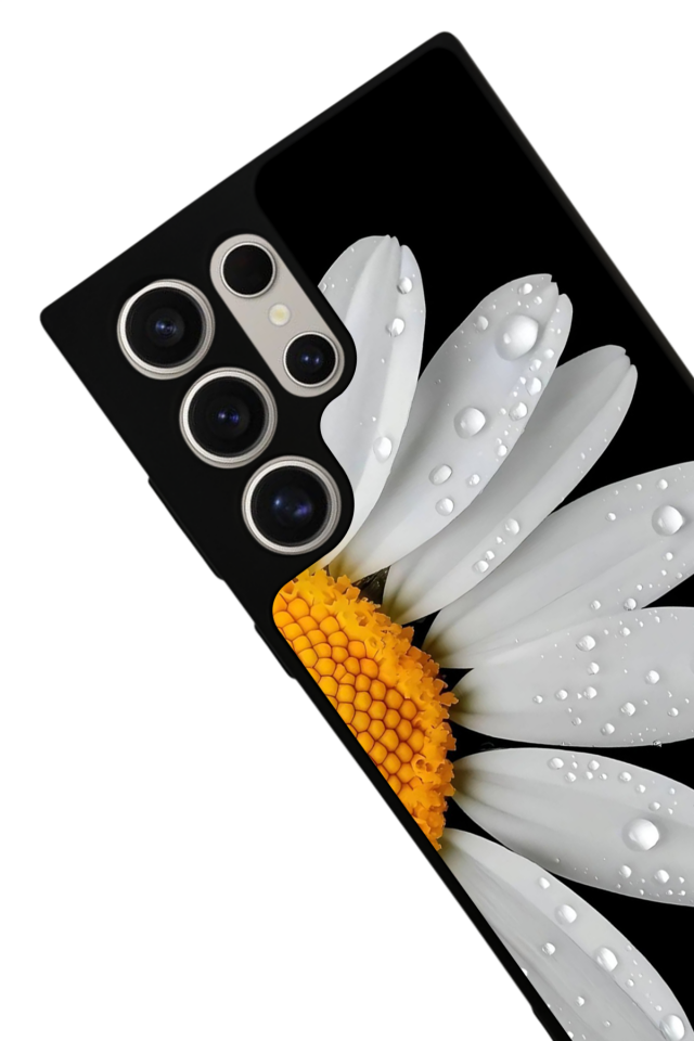 Samsung Galaxy S22 Ultra Uyumlu Papatya Tasarımlı Glossy Premium Kılıf