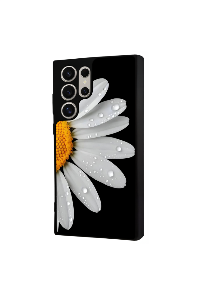 Samsung Galaxy S22 Ultra Uyumlu Papatya Tasarımlı Glossy Premium Kılıf