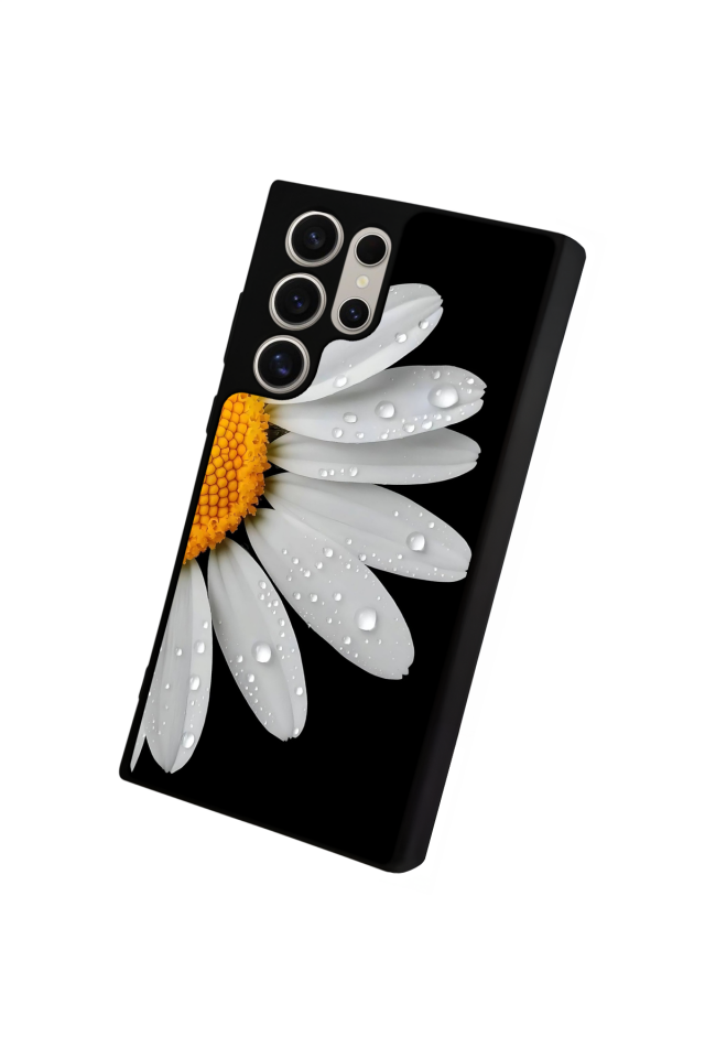 Samsung Galaxy S22 Ultra Uyumlu Papatya Tasarımlı Glossy Premium Kılıf