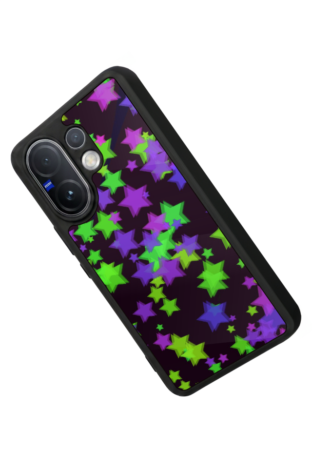 Vivo V60 Uyumlu Retro Yildizlar Tasarımlı Glossy Premium Kılıf