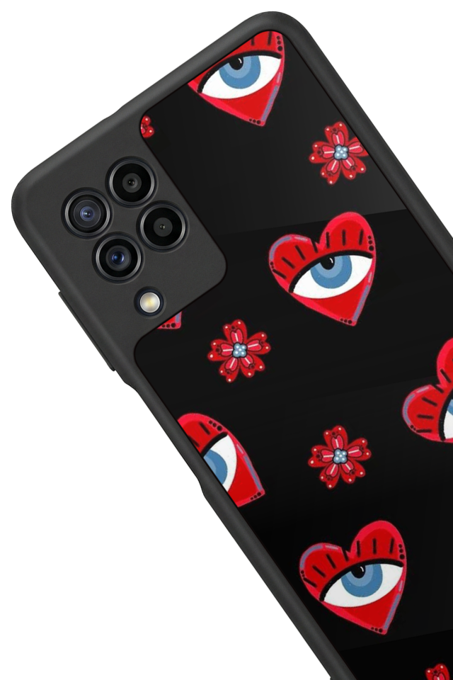 Samsung Galaxy M32 Uyumlu Göz Tasarımlı Glossy Premium Kılıf