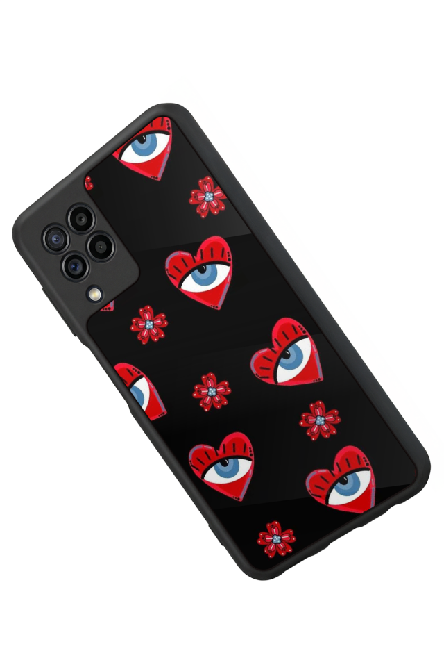 Samsung Galaxy M32 Uyumlu Göz Tasarımlı Glossy Premium Kılıf