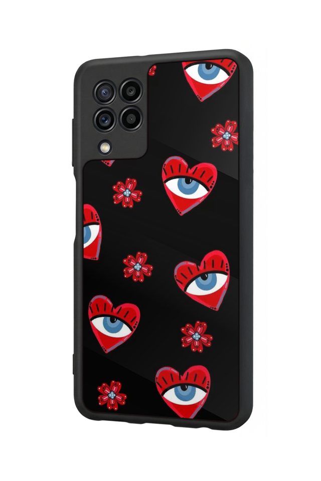 Samsung Galaxy M32 Uyumlu Göz Tasarımlı Glossy Premium Kılıf