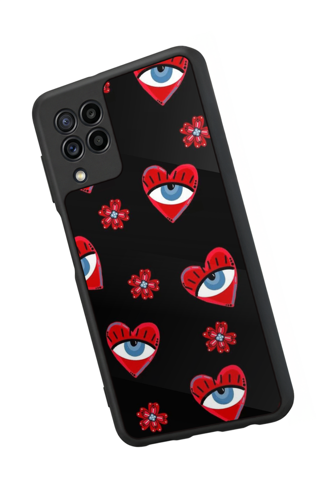 Samsung Galaxy M32 Uyumlu Göz Tasarımlı Glossy Premium Kılıf