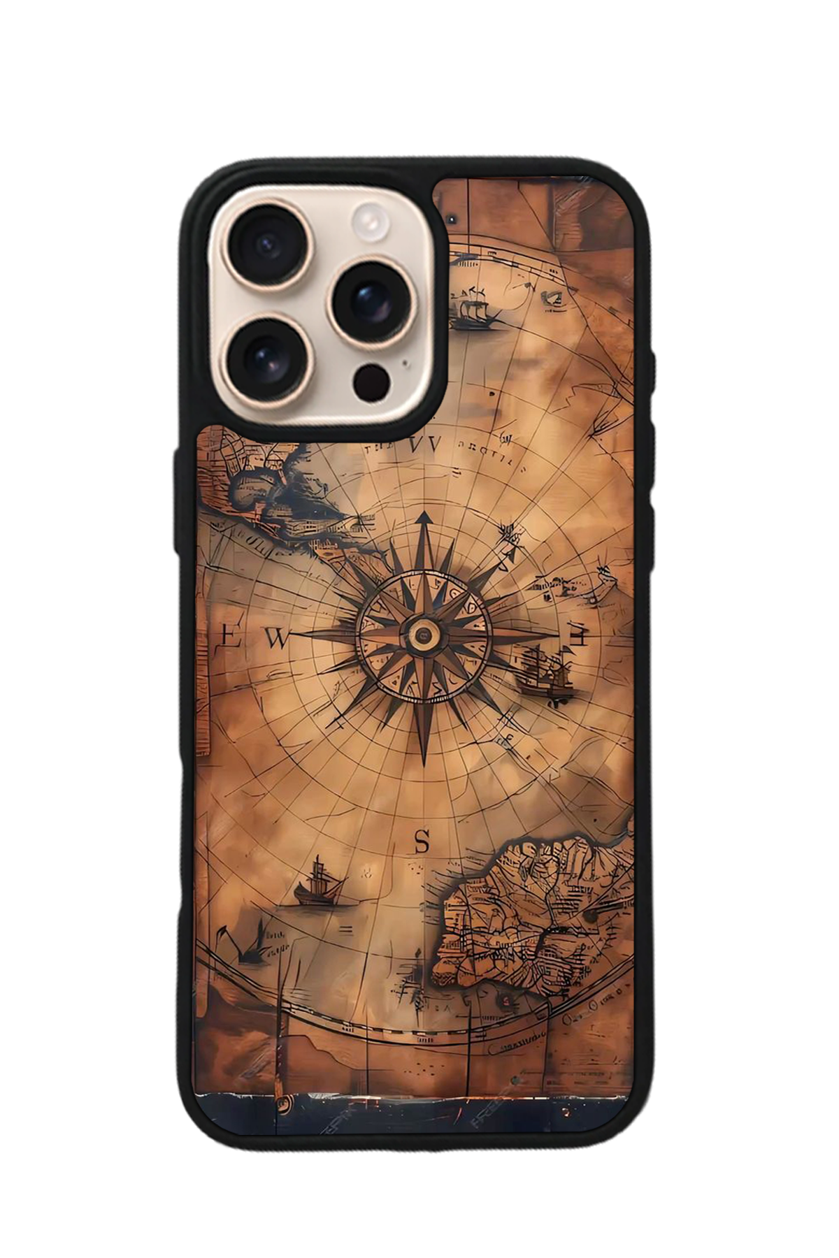iPhone 15 Pro Max Uyumlu Harita Tasarımlı Glossy Premium Kılıf