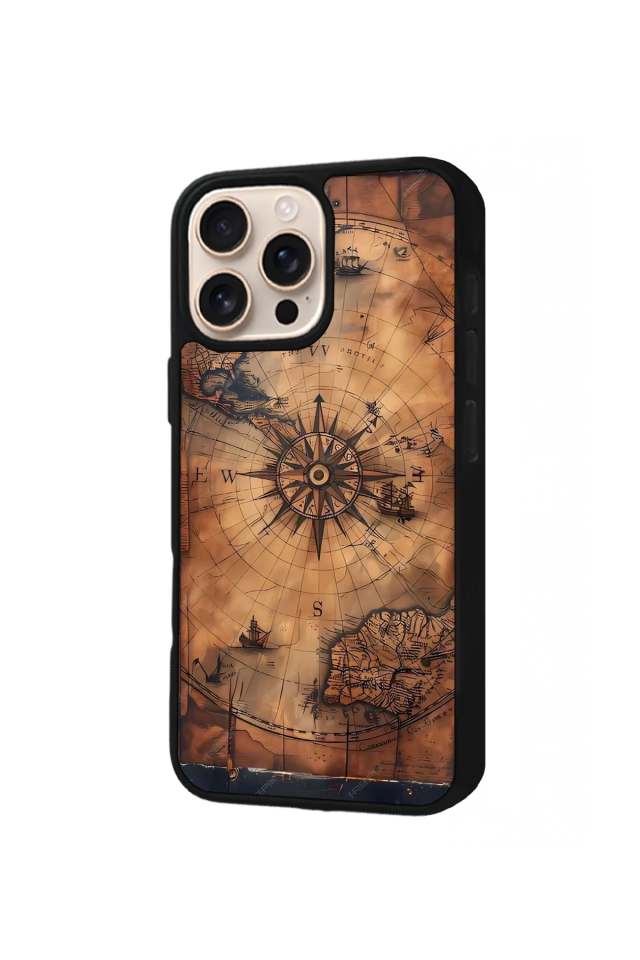 iPhone 15 Pro Max Uyumlu Harita Tasarımlı Glossy Premium Kılıf