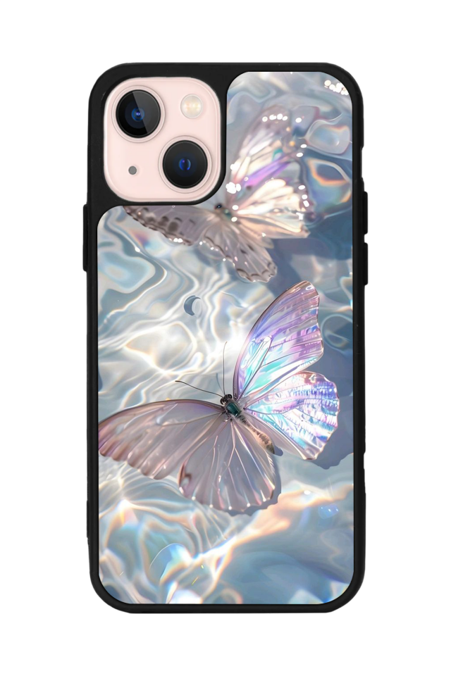 iPhone 14 Plus Uyumlu Kelebek Tasarımlı Glossy Premium Kılıf