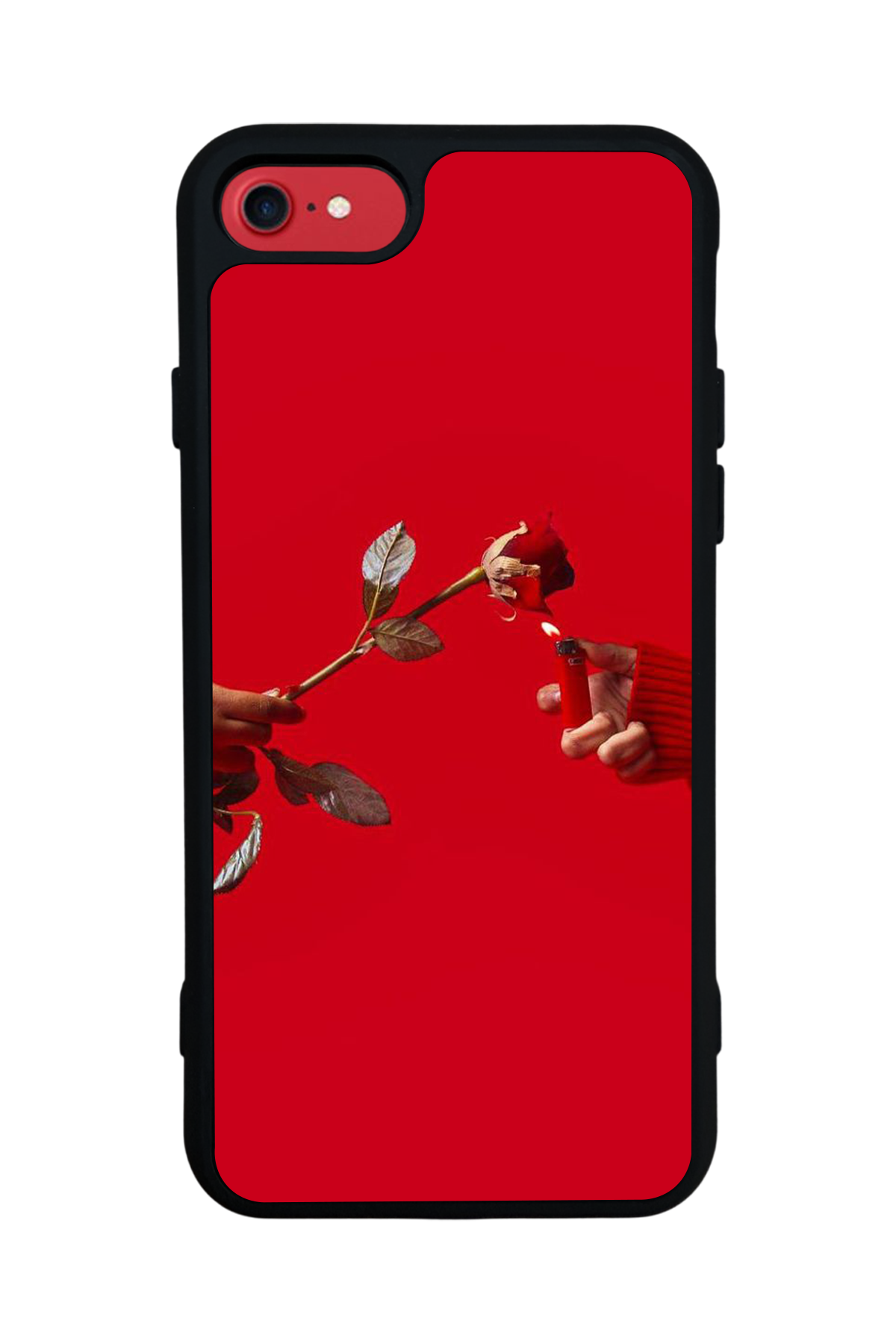 iPhone 8 Uyumlu Kirmizi Tasarımlı Glossy Premium Kılıf