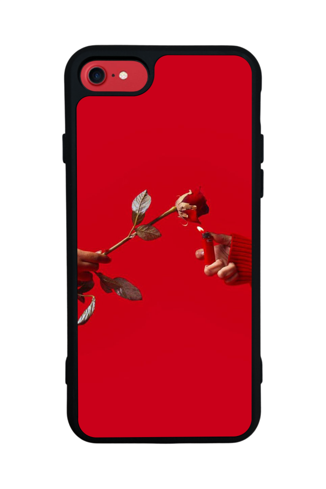iPhone 8 Uyumlu Kirmizi Tasarımlı Glossy Premium Kılıf