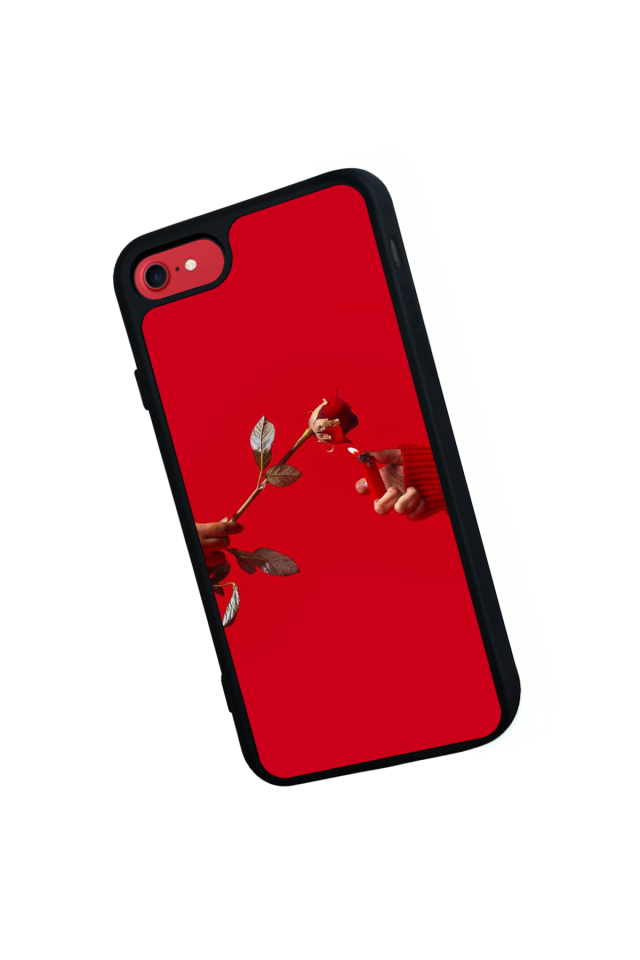 iPhone 8 Uyumlu Kirmizi Tasarımlı Glossy Premium Kılıf