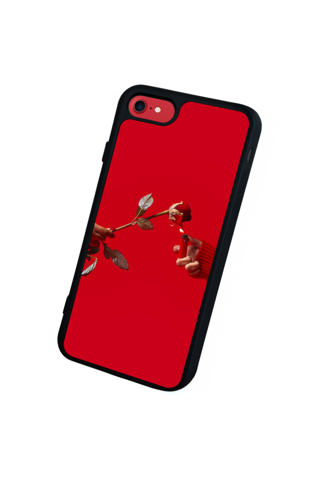 iPhone 8 Uyumlu Kirmizi Tasarımlı Glossy Premium Kılıf