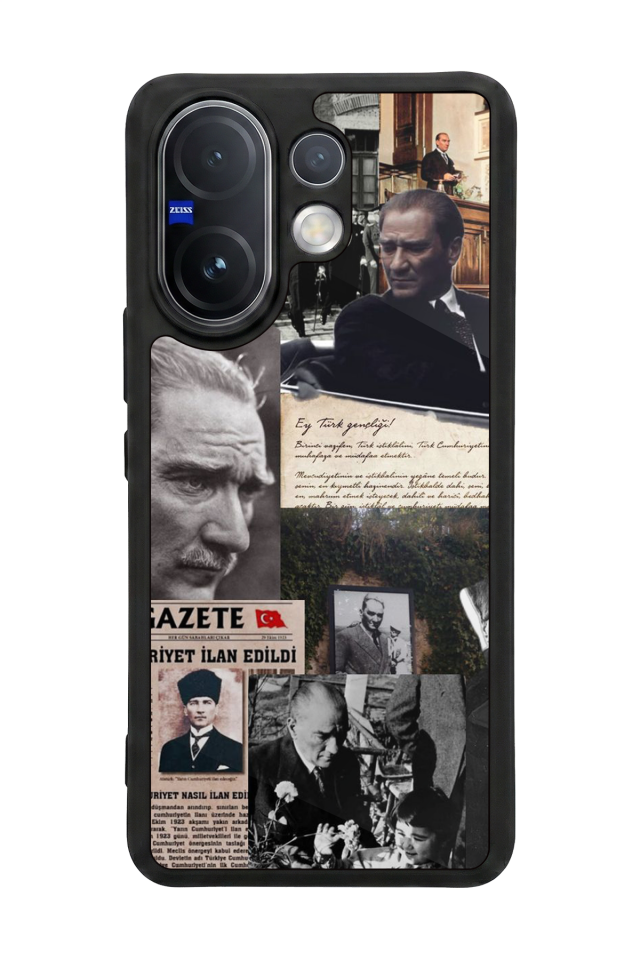 Vivo V60 Uyumlu Mustafa Kemal Ataturk Tasarımlı Glossy Premium Kılıf