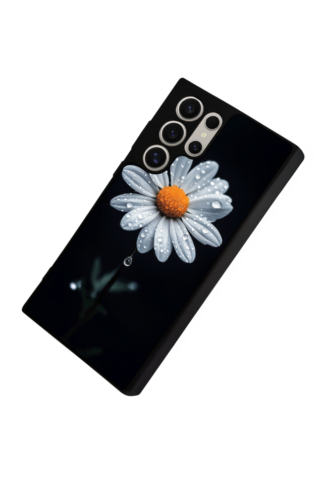 Samsung Galaxy S22 Ultra Uyumlu Papatya Tasarımlı Glossy Premium Kılıf