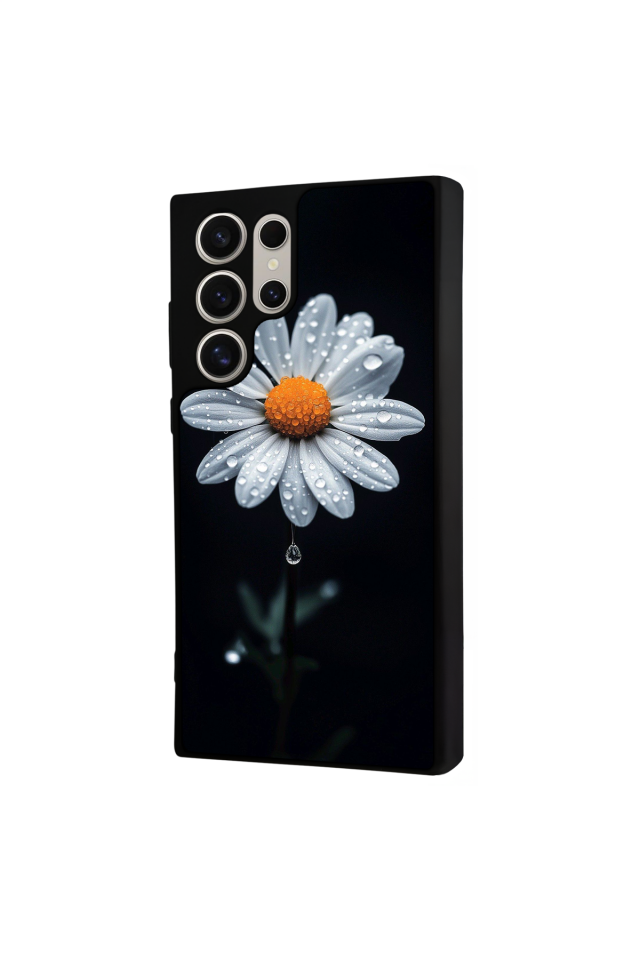 Samsung Galaxy S22 Ultra Uyumlu Papatya Tasarımlı Glossy Premium Kılıf