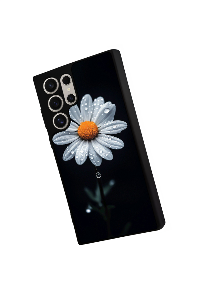 Samsung Galaxy S22 Ultra Uyumlu Papatya Tasarımlı Glossy Premium Kılıf