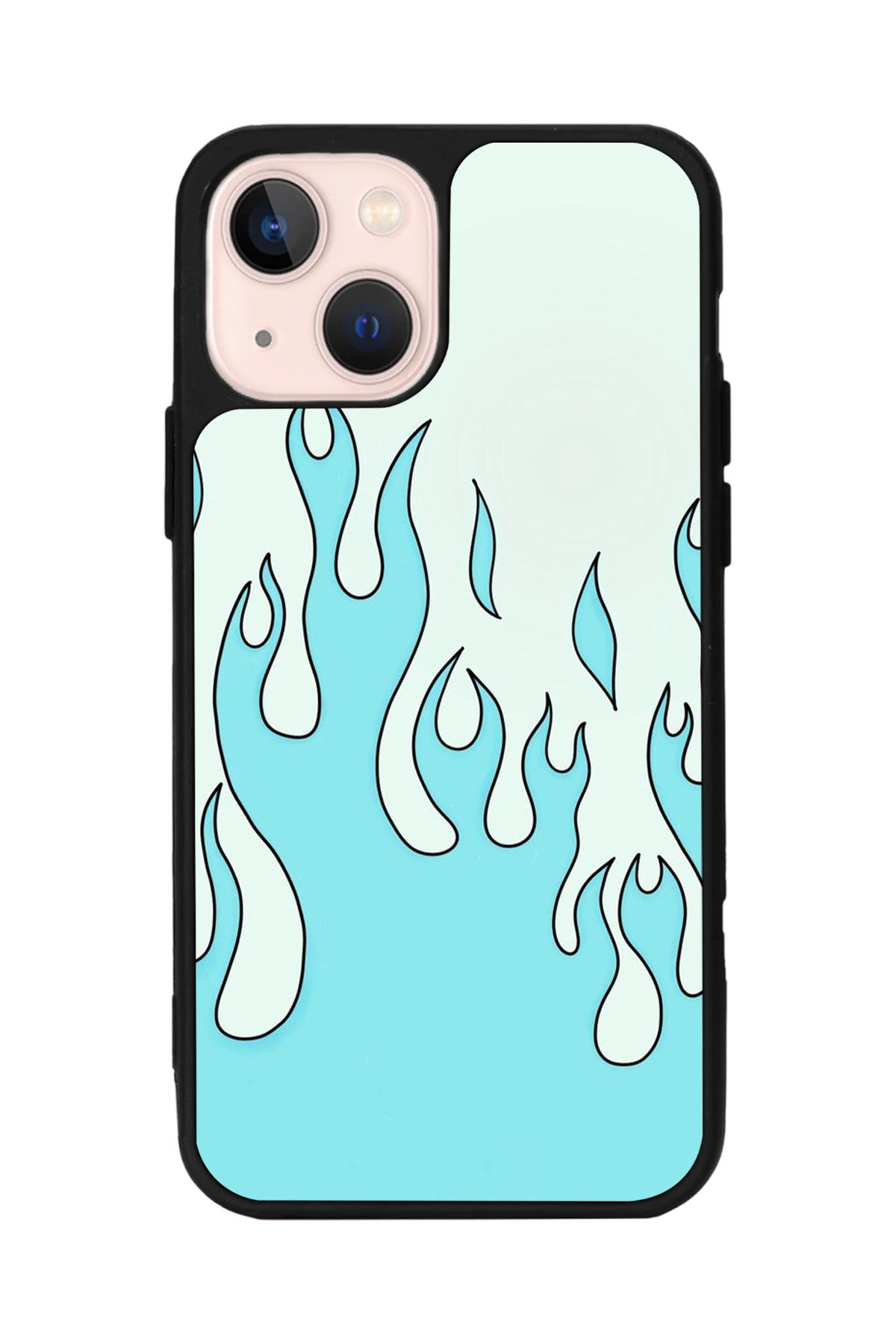iPhone 15 Uyumlu Retro Flame Patterns Tasarımlı Glossy Premium Kılıf