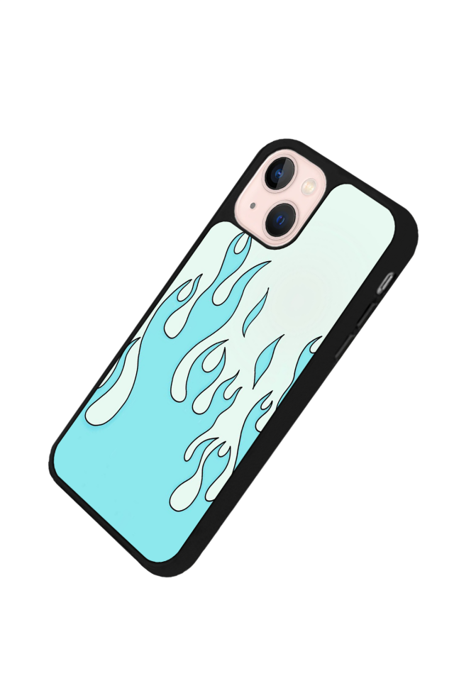 iPhone 15 Uyumlu Retro Flame Patterns Tasarımlı Glossy Premium Kılıf