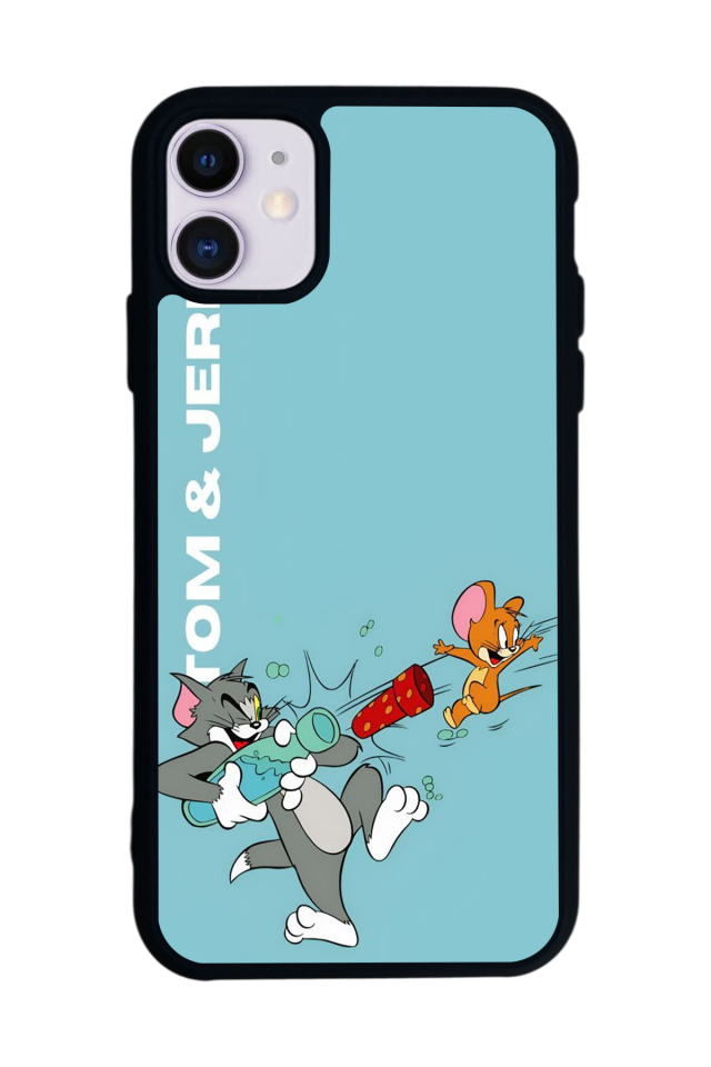 iPhone 11 Uyumlu Tom And Jerry Tasarımlı Glossy Premium Kılıf