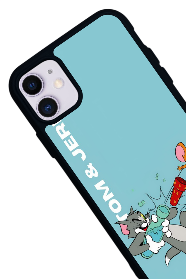 iPhone 11 Uyumlu Tom And Jerry Tasarımlı Glossy Premium Kılıf