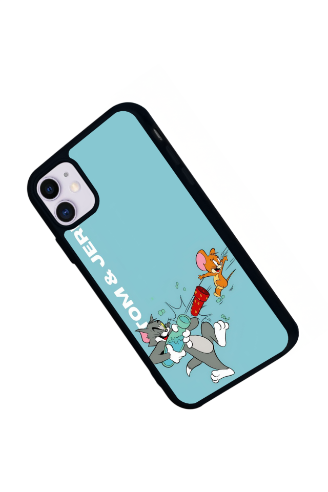iPhone 11 Uyumlu Tom And Jerry Tasarımlı Glossy Premium Kılıf