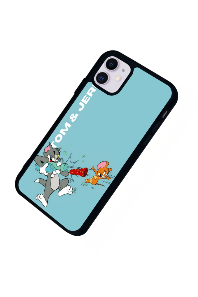 iPhone 11 Uyumlu Tom And Jerry Tasarımlı Glossy Premium Kılıf
