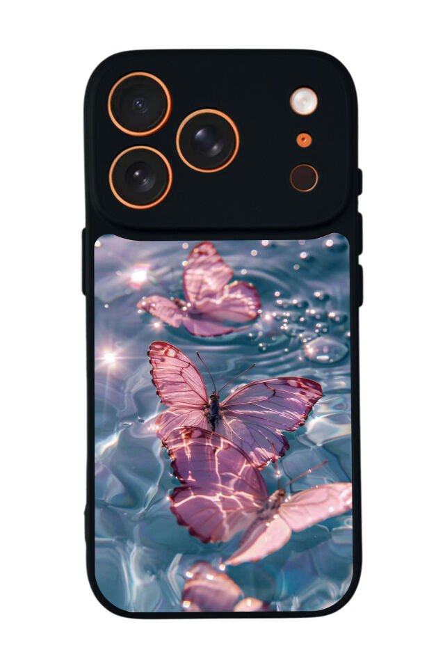iPhone 17 Pro Max Uyumlu Kelebek Tasarımlı Glossy Premium Kılıf