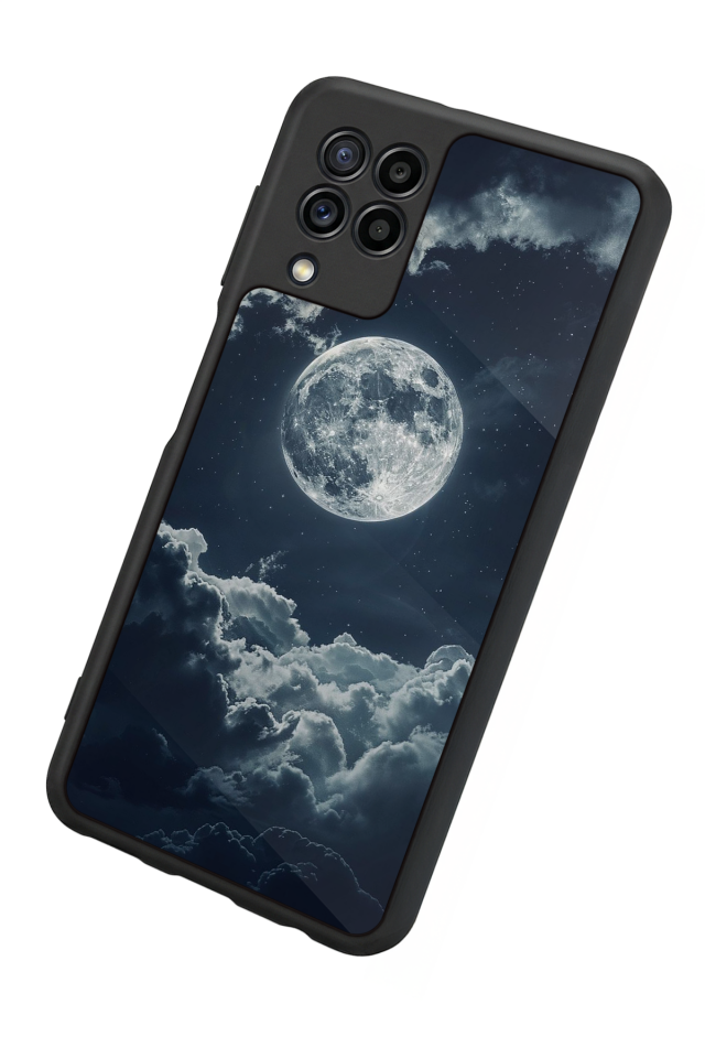 Samsung Galaxy M32 Uyumlu Ay Tasarımlı Glossy Premium Kılıf
