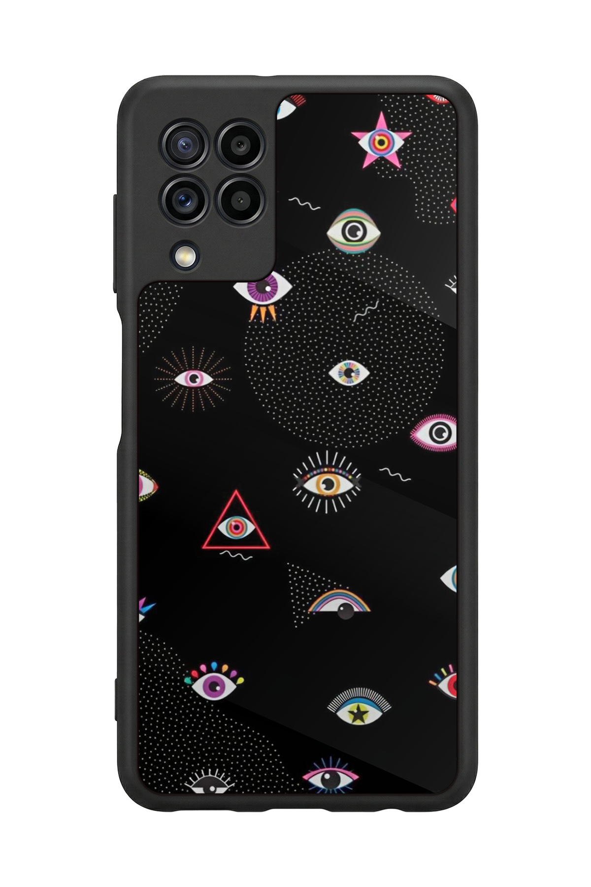 Samsung Galaxy M32 Uyumlu Göz Tasarımlı Glossy Premium Kılıf