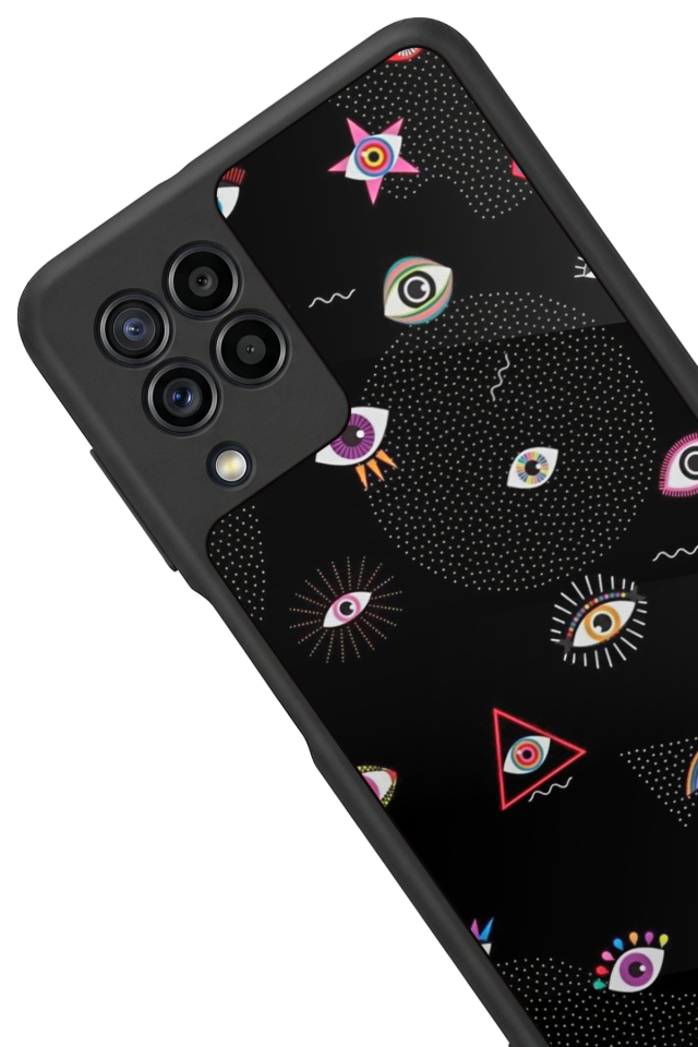 Samsung Galaxy M32 Uyumlu Göz Tasarımlı Glossy Premium Kılıf