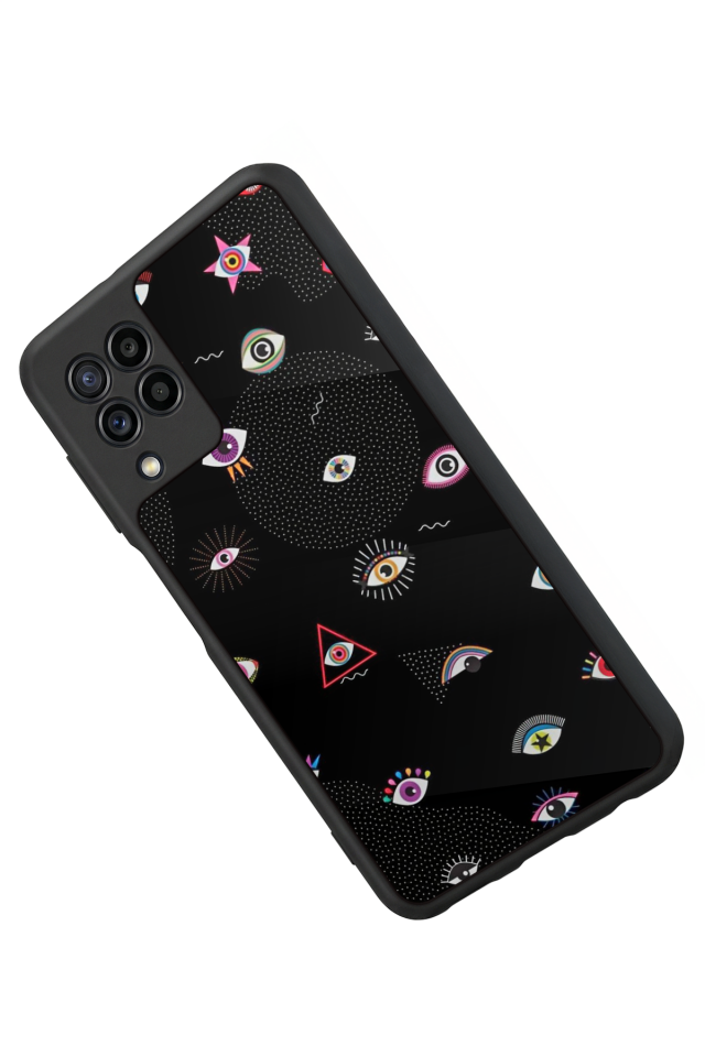 Samsung Galaxy M32 Uyumlu Göz Tasarımlı Glossy Premium Kılıf