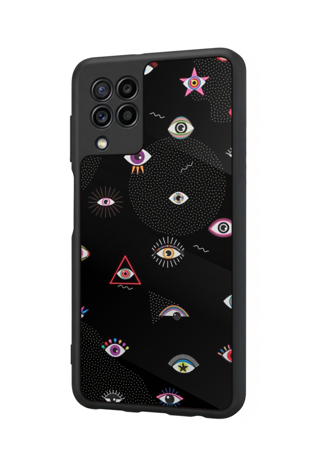 Samsung Galaxy M32 Uyumlu Göz Tasarımlı Glossy Premium Kılıf