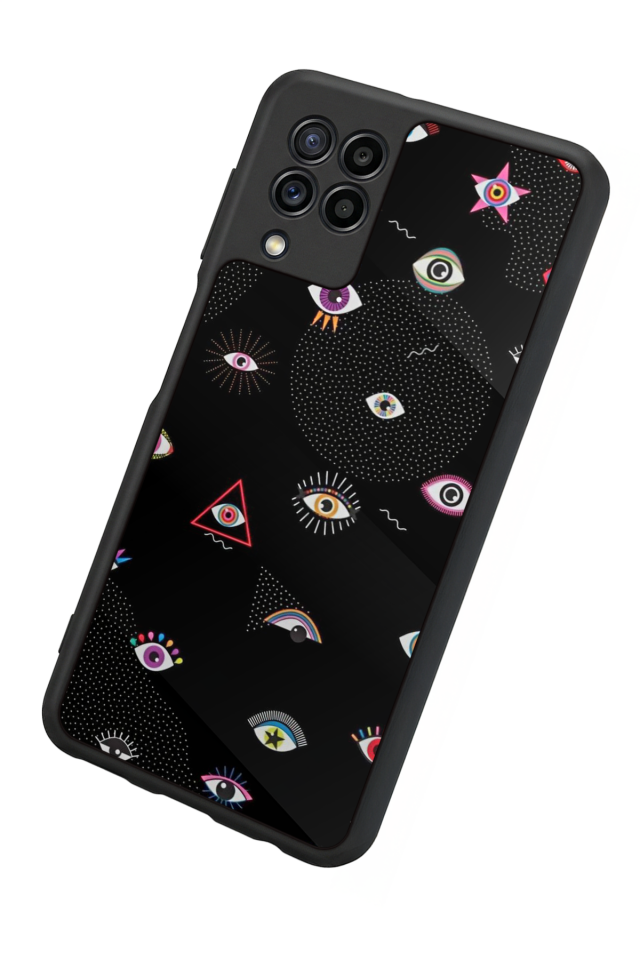 Samsung Galaxy M32 Uyumlu Göz Tasarımlı Glossy Premium Kılıf