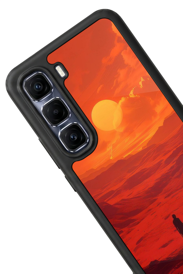 Infinix Hot 60 Pro Plus Uyumlu Güneş Tasarımlı Glossy Premium Kılıf