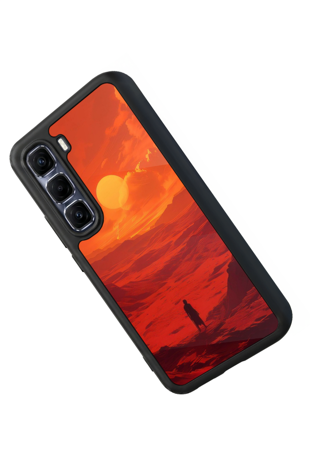 Infinix Hot 60 Pro Plus Uyumlu Güneş Tasarımlı Glossy Premium Kılıf