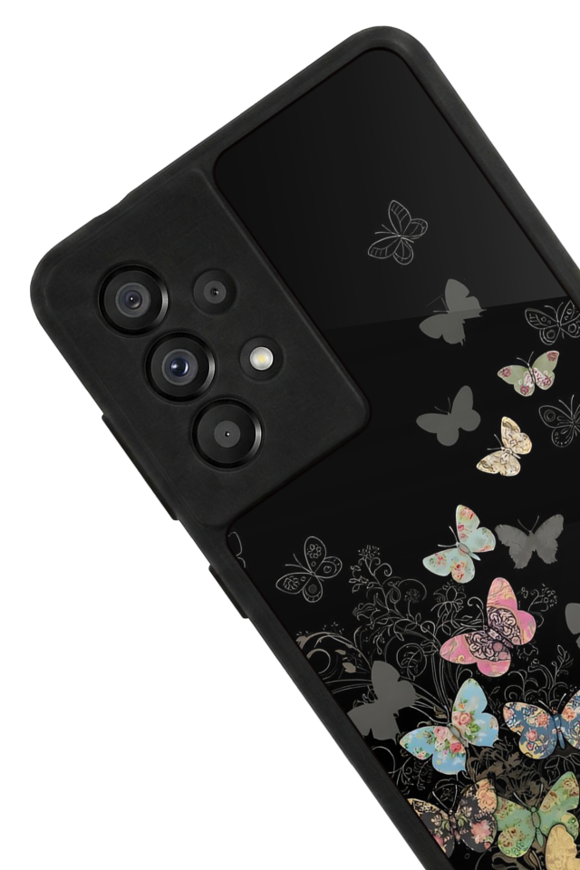 Samsung Galaxy A73 Uyumlu Kelebek Tasarımlı Glossy Premium Kılıf