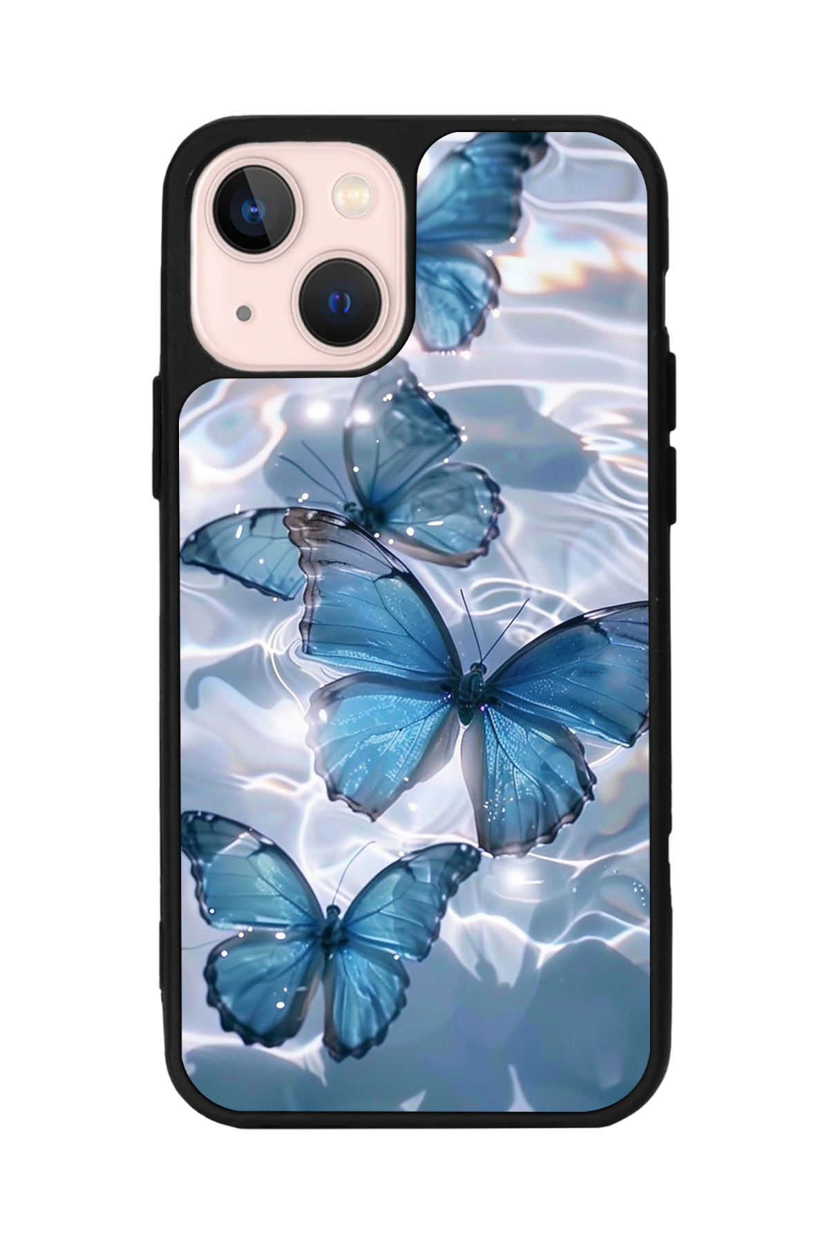 iPhone 14 Plus Uyumlu Kelebek Tasarımlı Glossy Premium Kılıf