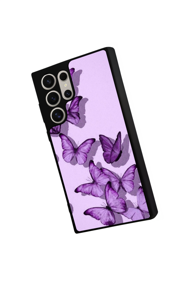 Samsung Galaxy S24 Ultra Uyumlu Kelebek Tasarımlı Glossy Premium Kılıf
