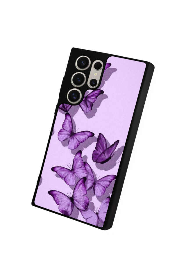 Samsung Galaxy S24 Ultra Uyumlu Kelebek Tasarımlı Glossy Premium Kılıf