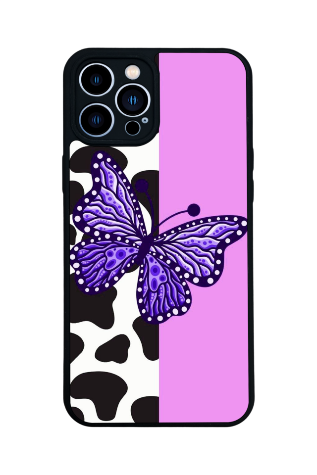 iPhone 13 Pro Max Uyumlu Kelebek Tasarımlı Glossy Premium Kılıf