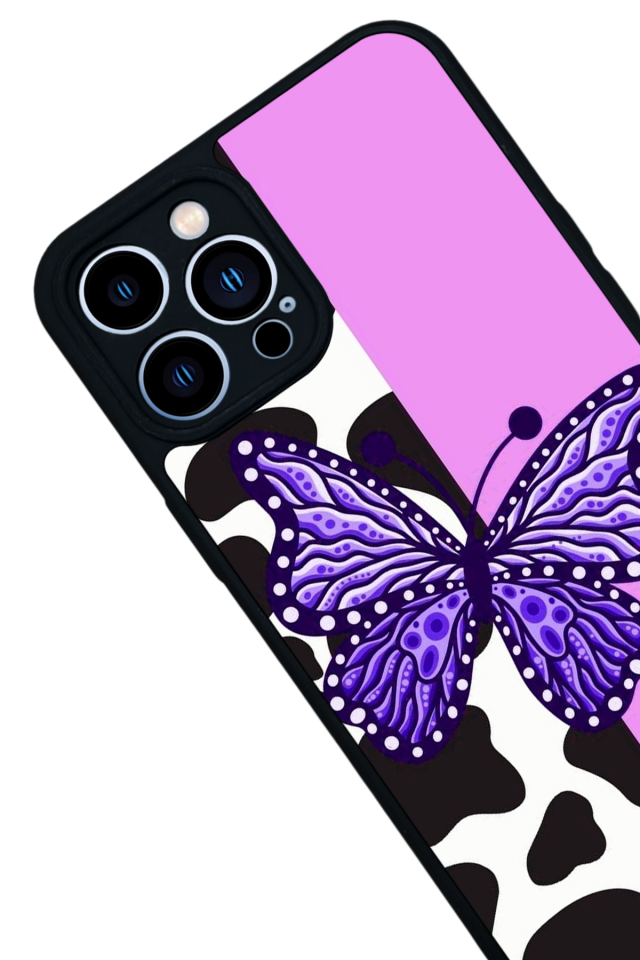 iPhone 13 Pro Max Uyumlu Kelebek Tasarımlı Glossy Premium Kılıf