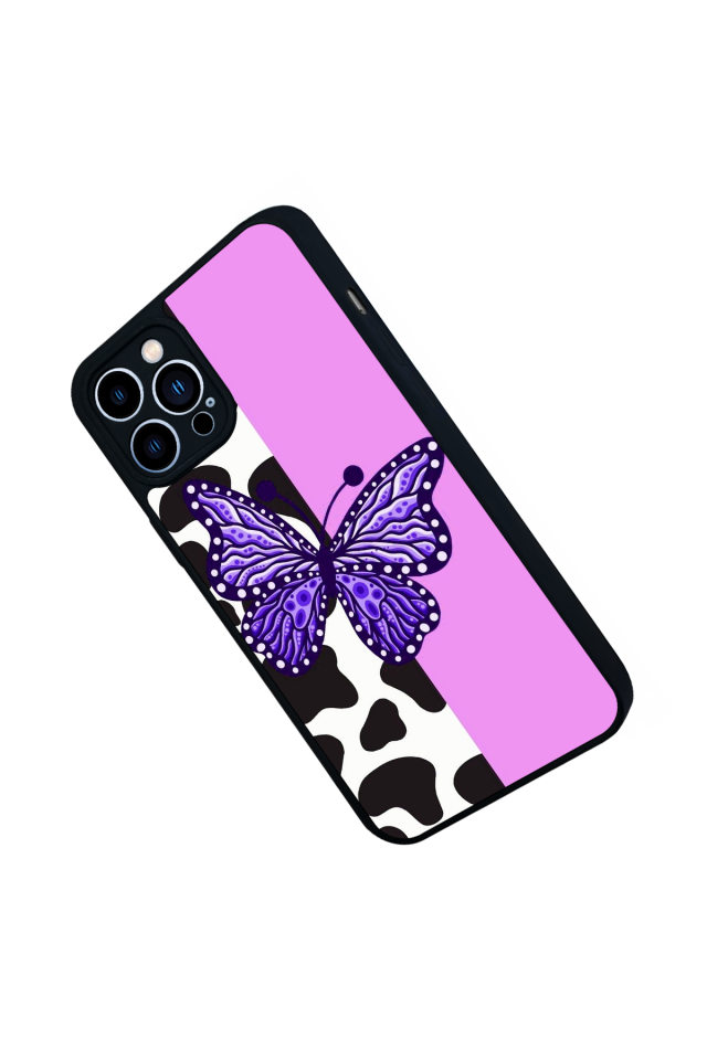 iPhone 13 Pro Max Uyumlu Kelebek Tasarımlı Glossy Premium Kılıf