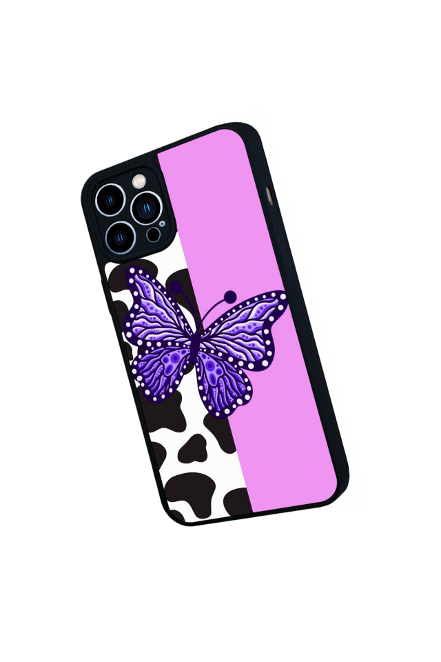 iPhone 13 Pro Max Uyumlu Kelebek Tasarımlı Glossy Premium Kılıf