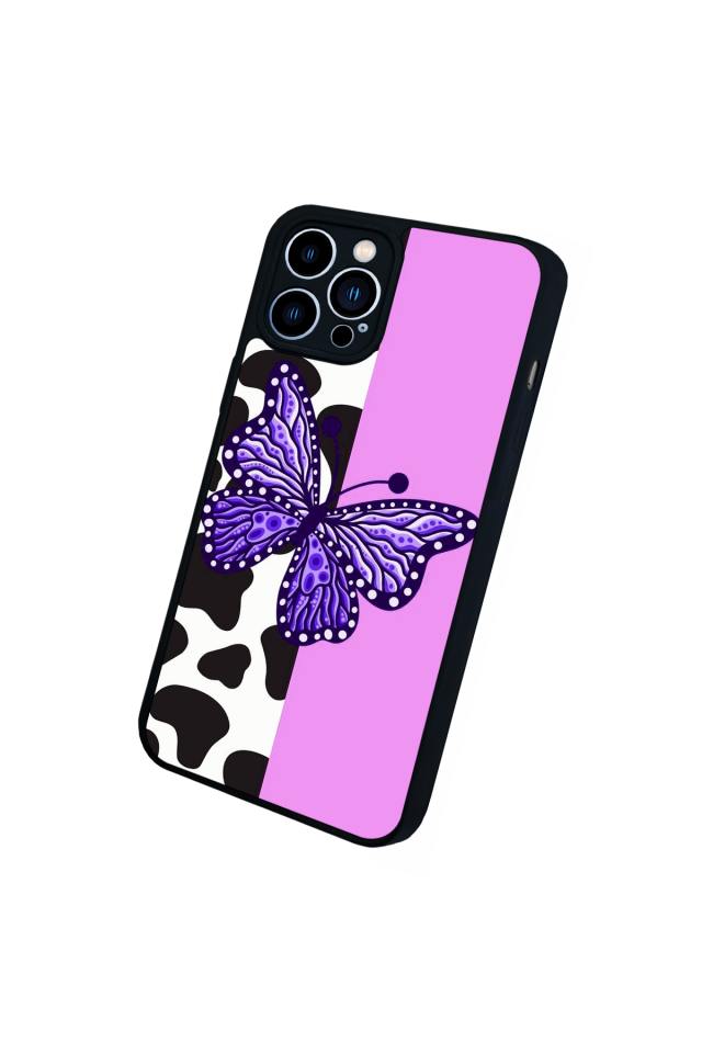 iPhone 13 Pro Max Uyumlu Kelebek Tasarımlı Glossy Premium Kılıf