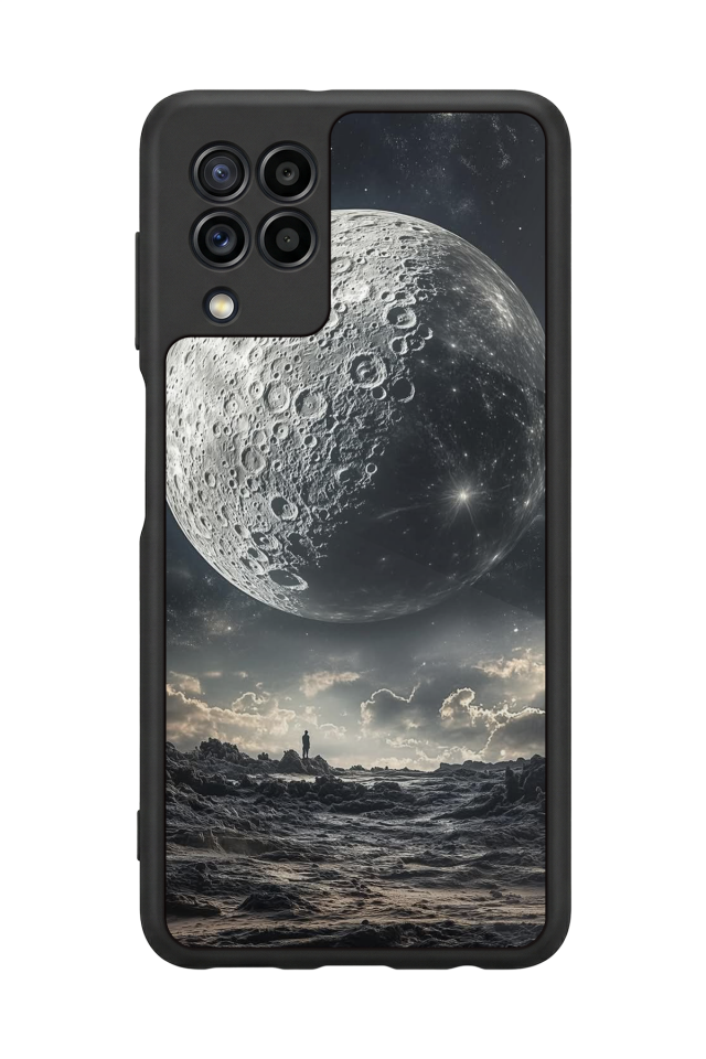 Samsung Galaxy M32 Uyumlu Ay Tasarımlı Glossy Premium Kılıf